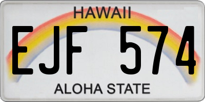 HI license plate EJF574