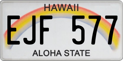 HI license plate EJF577