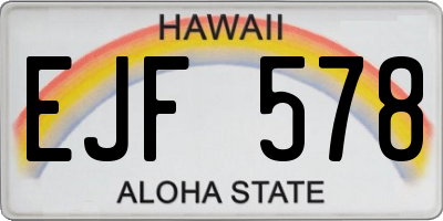 HI license plate EJF578