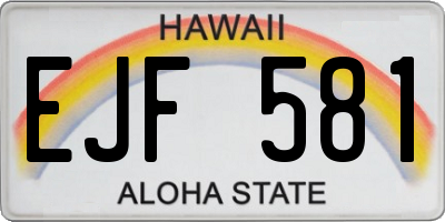 HI license plate EJF581