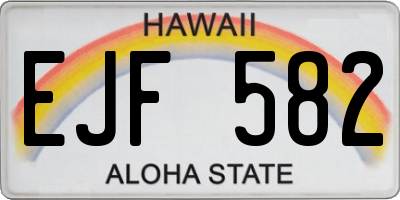 HI license plate EJF582