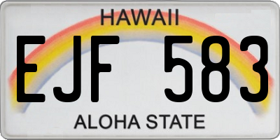 HI license plate EJF583