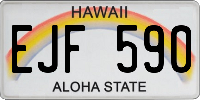 HI license plate EJF590