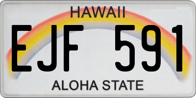 HI license plate EJF591