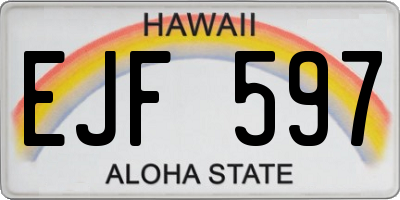 HI license plate EJF597