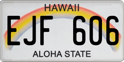 HI license plate EJF606