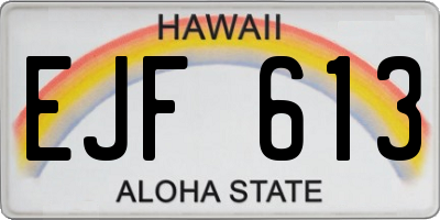 HI license plate EJF613