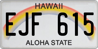 HI license plate EJF615