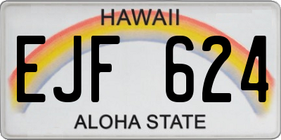 HI license plate EJF624