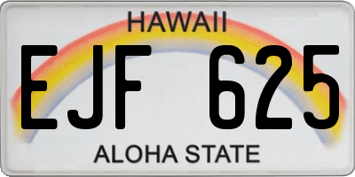 HI license plate EJF625