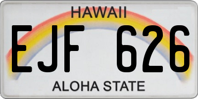 HI license plate EJF626