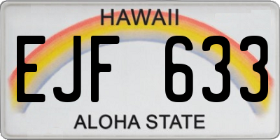HI license plate EJF633