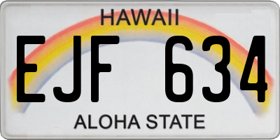 HI license plate EJF634