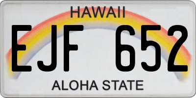 HI license plate EJF652