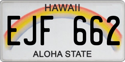 HI license plate EJF662
