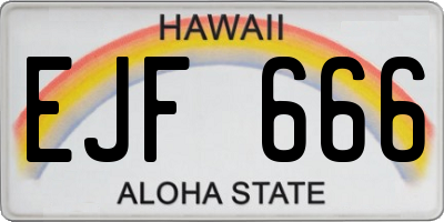 HI license plate EJF666