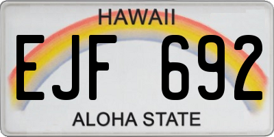 HI license plate EJF692