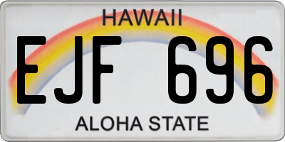 HI license plate EJF696