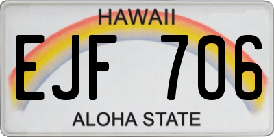HI license plate EJF706