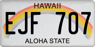 HI license plate EJF707