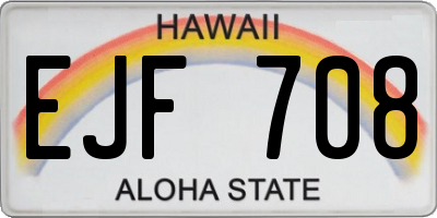 HI license plate EJF708