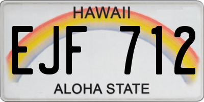 HI license plate EJF712