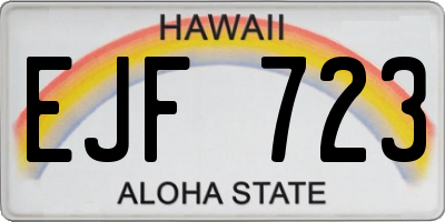 HI license plate EJF723
