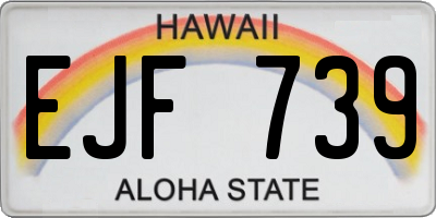 HI license plate EJF739