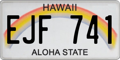 HI license plate EJF741