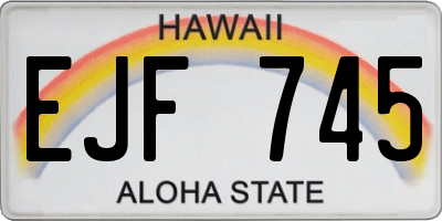 HI license plate EJF745
