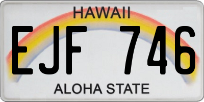 HI license plate EJF746