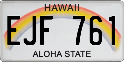 HI license plate EJF761