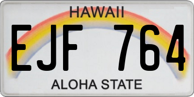 HI license plate EJF764