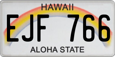 HI license plate EJF766