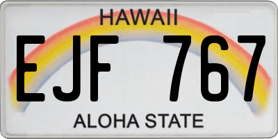 HI license plate EJF767