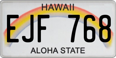 HI license plate EJF768