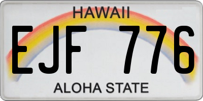 HI license plate EJF776