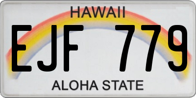 HI license plate EJF779