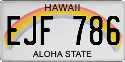 HI license plate EJF786