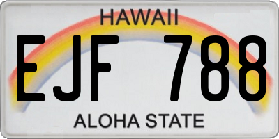 HI license plate EJF788