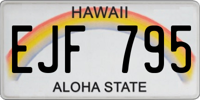 HI license plate EJF795