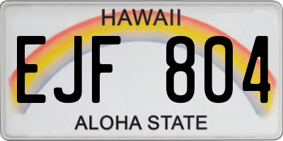 HI license plate EJF804