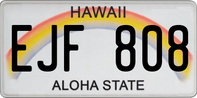 HI license plate EJF808