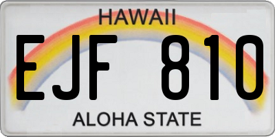 HI license plate EJF810