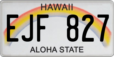HI license plate EJF827