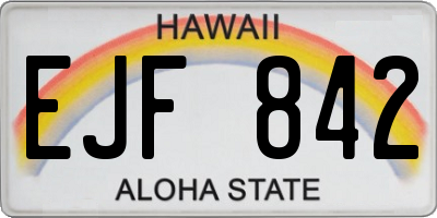 HI license plate EJF842
