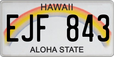 HI license plate EJF843