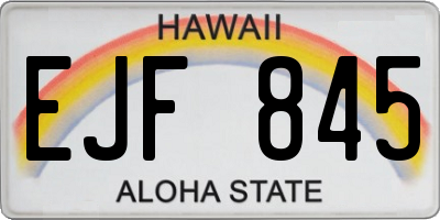 HI license plate EJF845