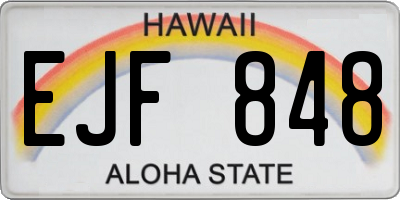 HI license plate EJF848