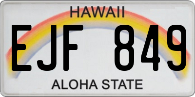 HI license plate EJF849